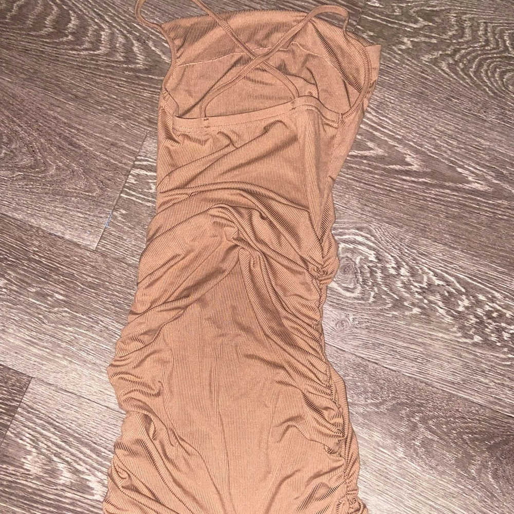 SXY Cowl neck Ruched Ribbed Bodycon Dress